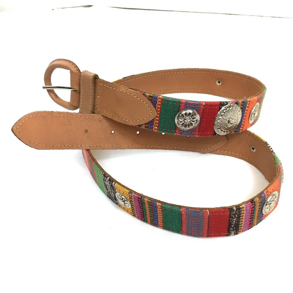 Southwestern Style concho Mexican  Leather Belt